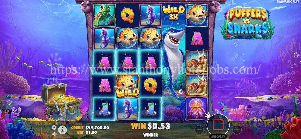 Puffers Vs Sharks: Slot Pertarungan Laut dengan Duel Ikan Puffer dan Hiu Buas